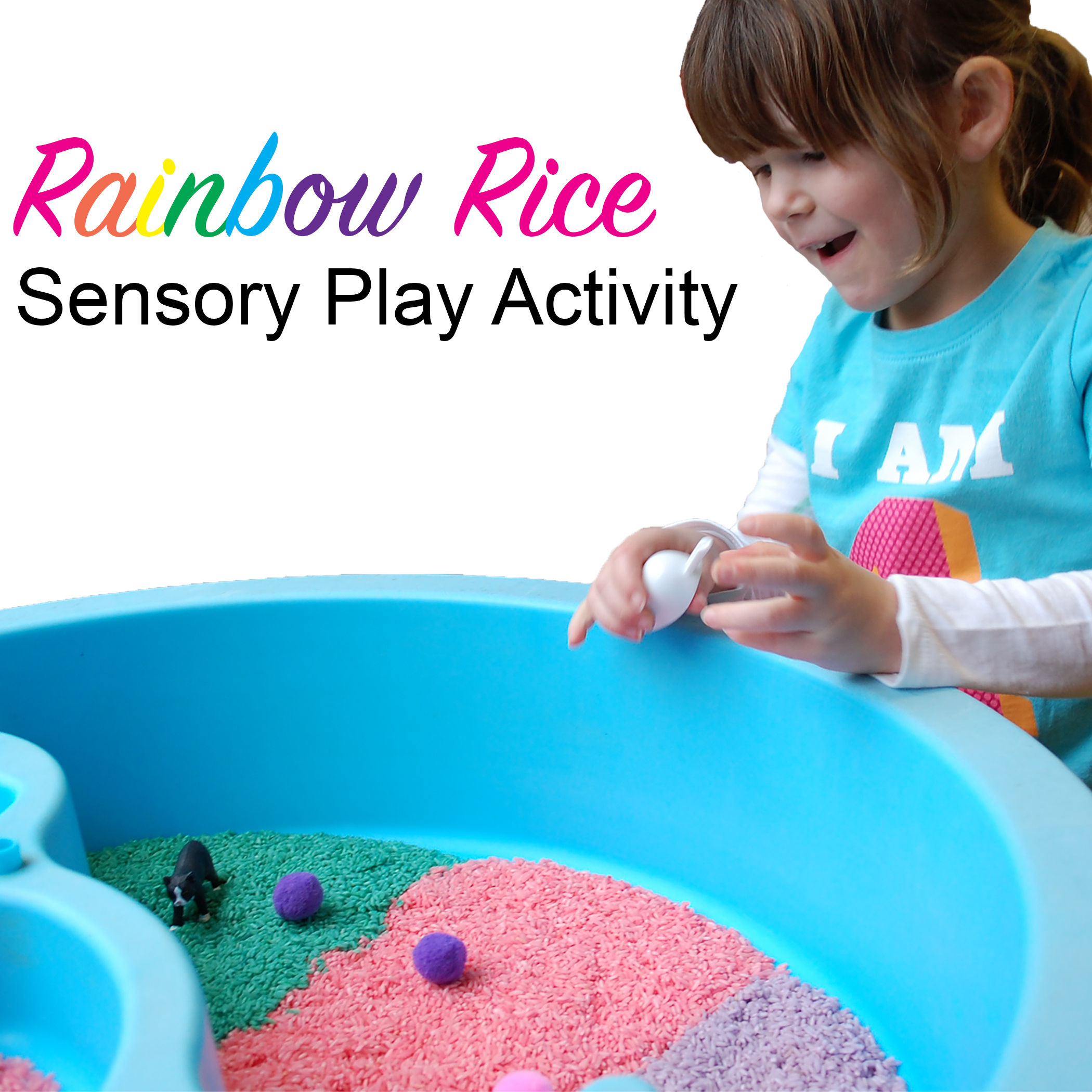 Sensory Play, How to make rainbow rice by Crafty Kids Corner